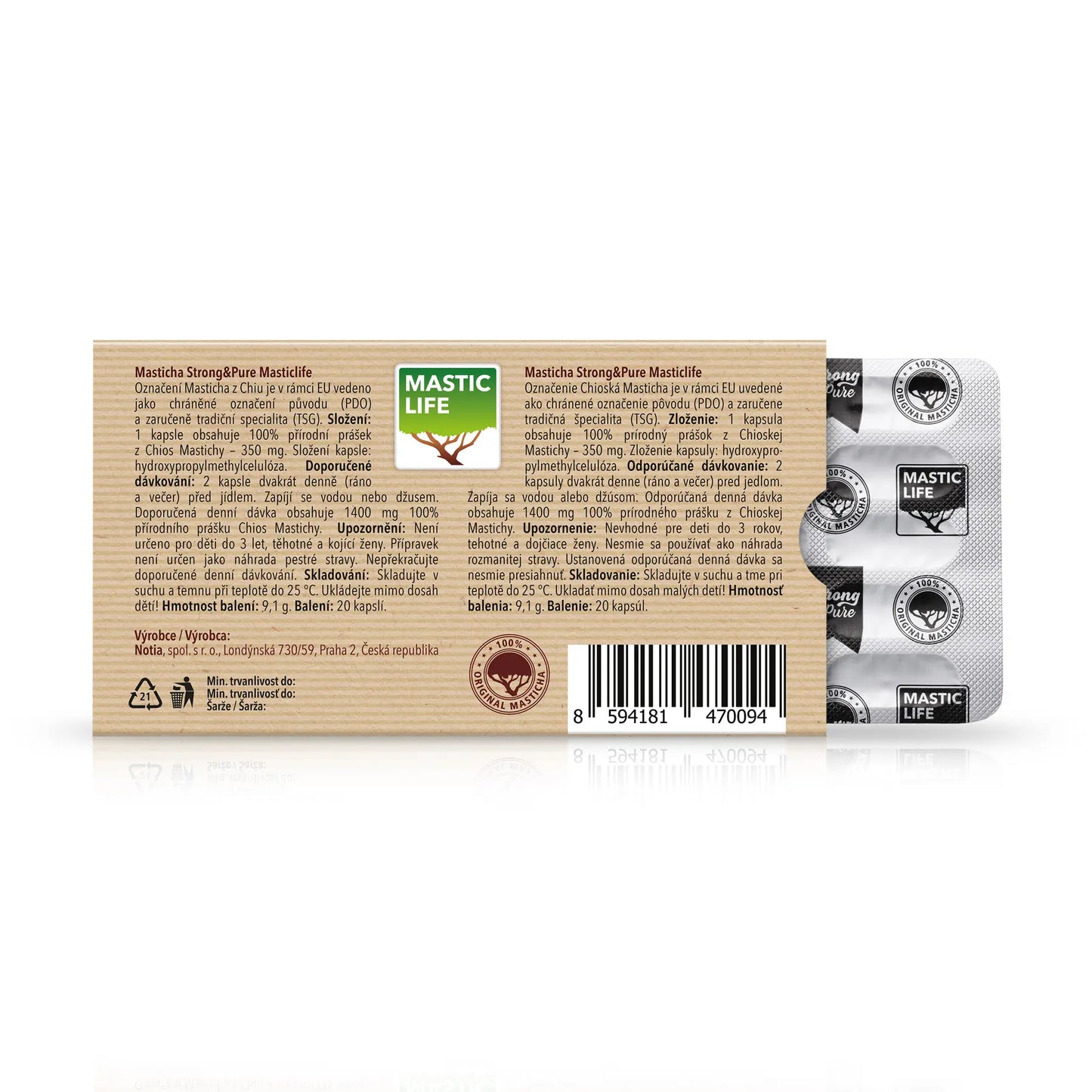Masticha Strong&Pure Mini Pack (20 kapslí) Masticlife back