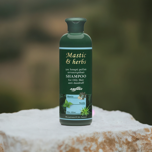 Jemný šampon s mastichou, kopřivou a bio aloe