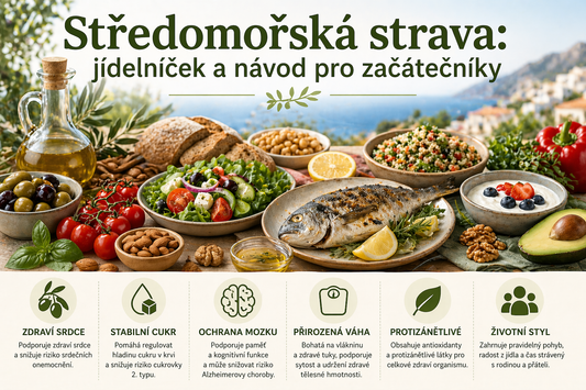 Bohatě prostřený stůl ve středomořském stylu s miskami čerstvé zeleniny, olivovým olejem, rybami