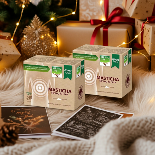 Masticha Strong&Pure Economy Double Pack (480 kapslí) Masticlife vánoční atmosféra
