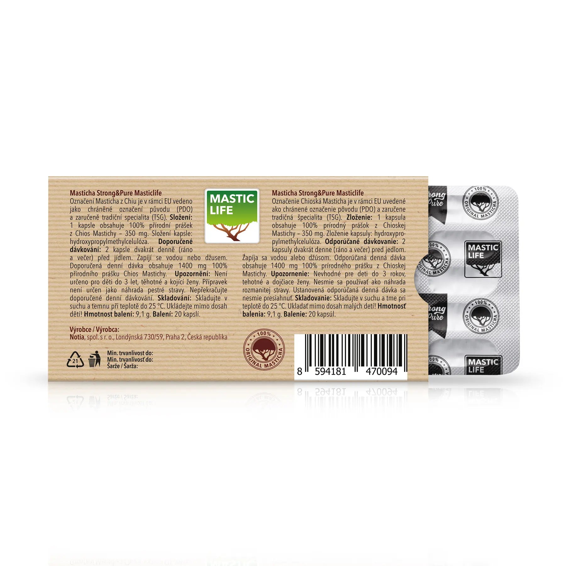 Masticha Strong&Pure Mini Pack (20 kapslí) Masticlife back